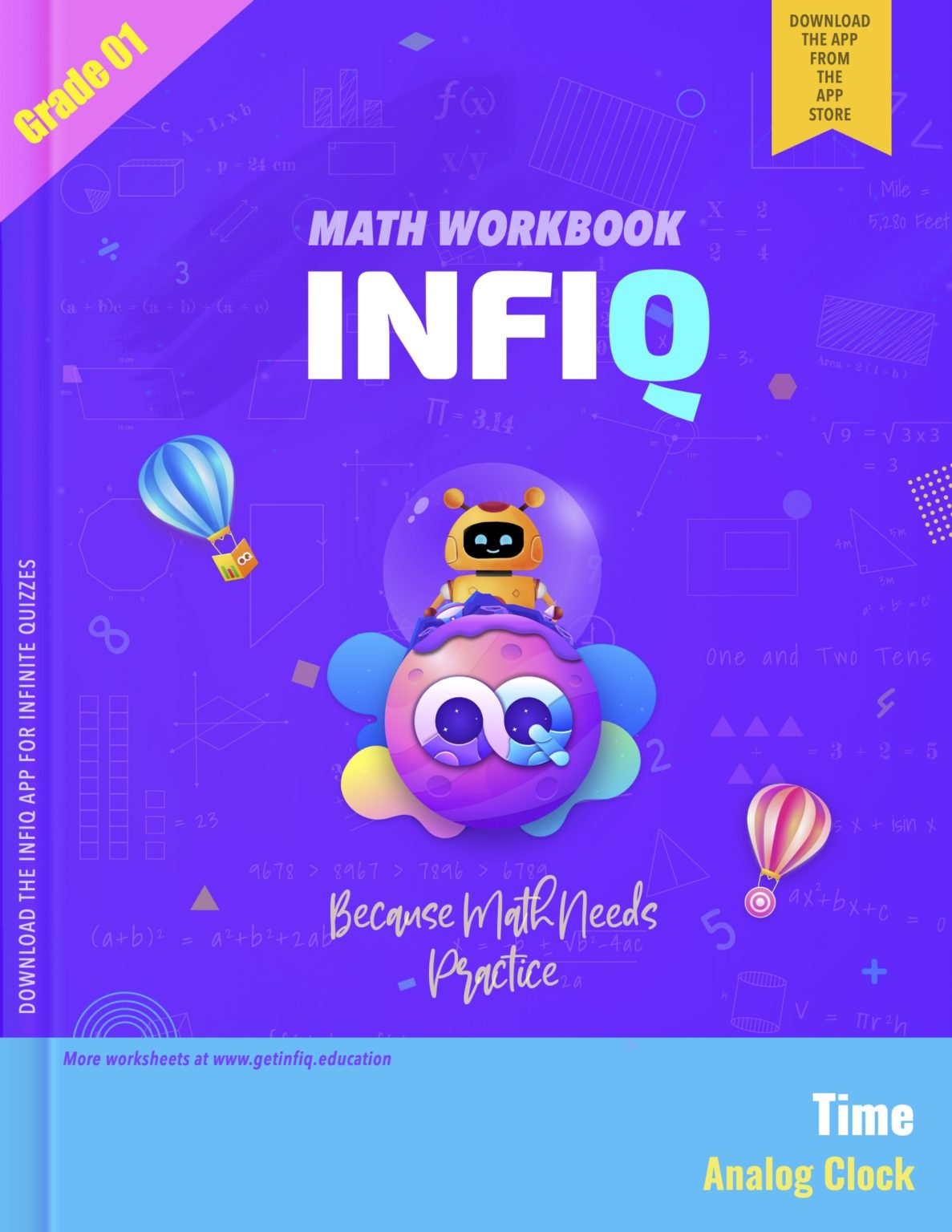 INFIQ | GRADE 1 Math Worksheets- Time - Analog Clock
