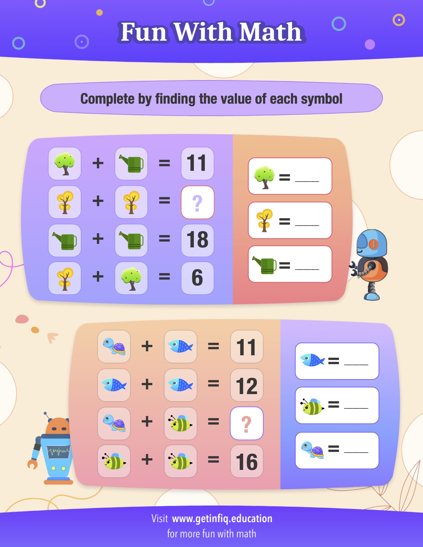 Grade 1 Math Addition Puzzle