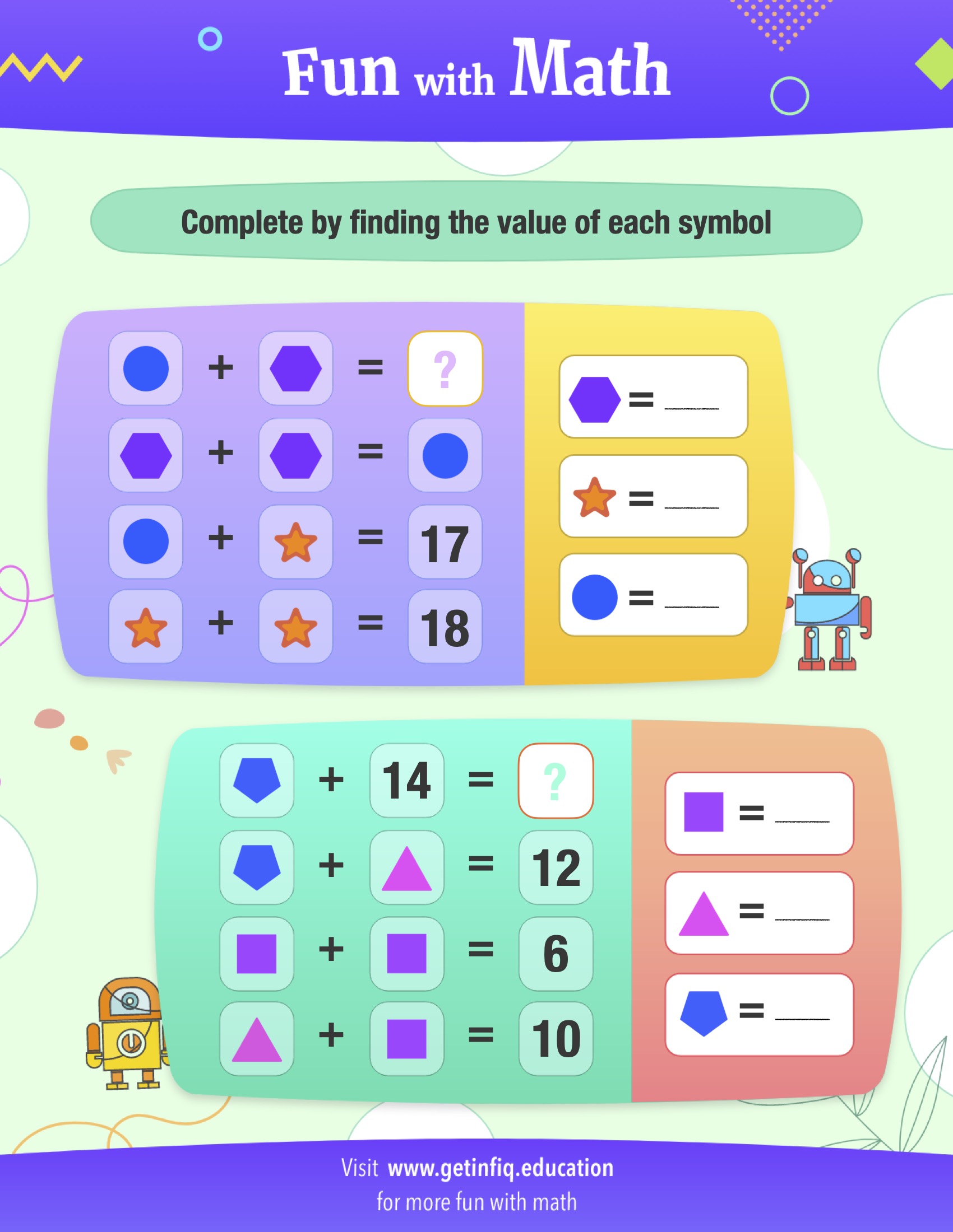 Grade 1 Math Addition Puzzle