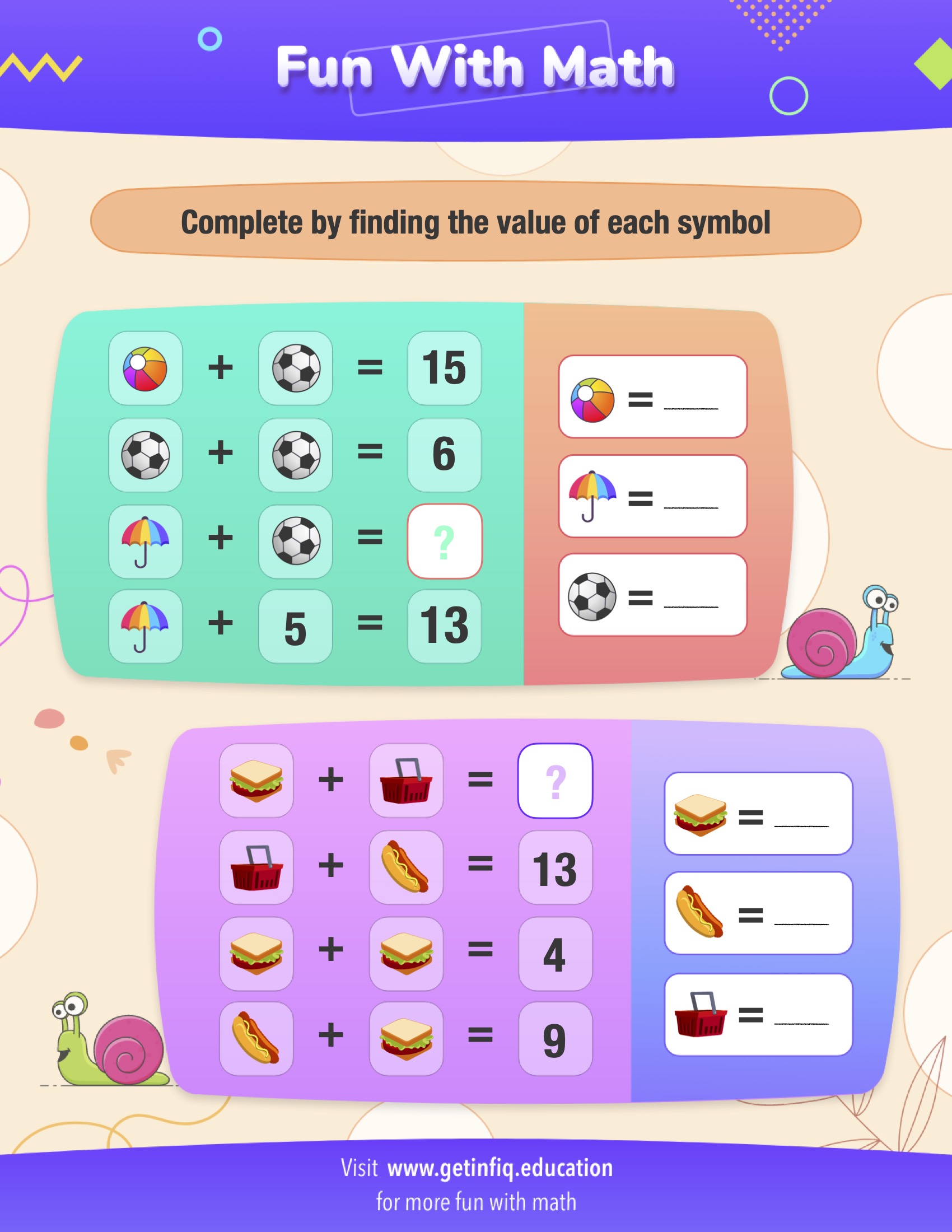 Grade 1 Math Addition Puzzle