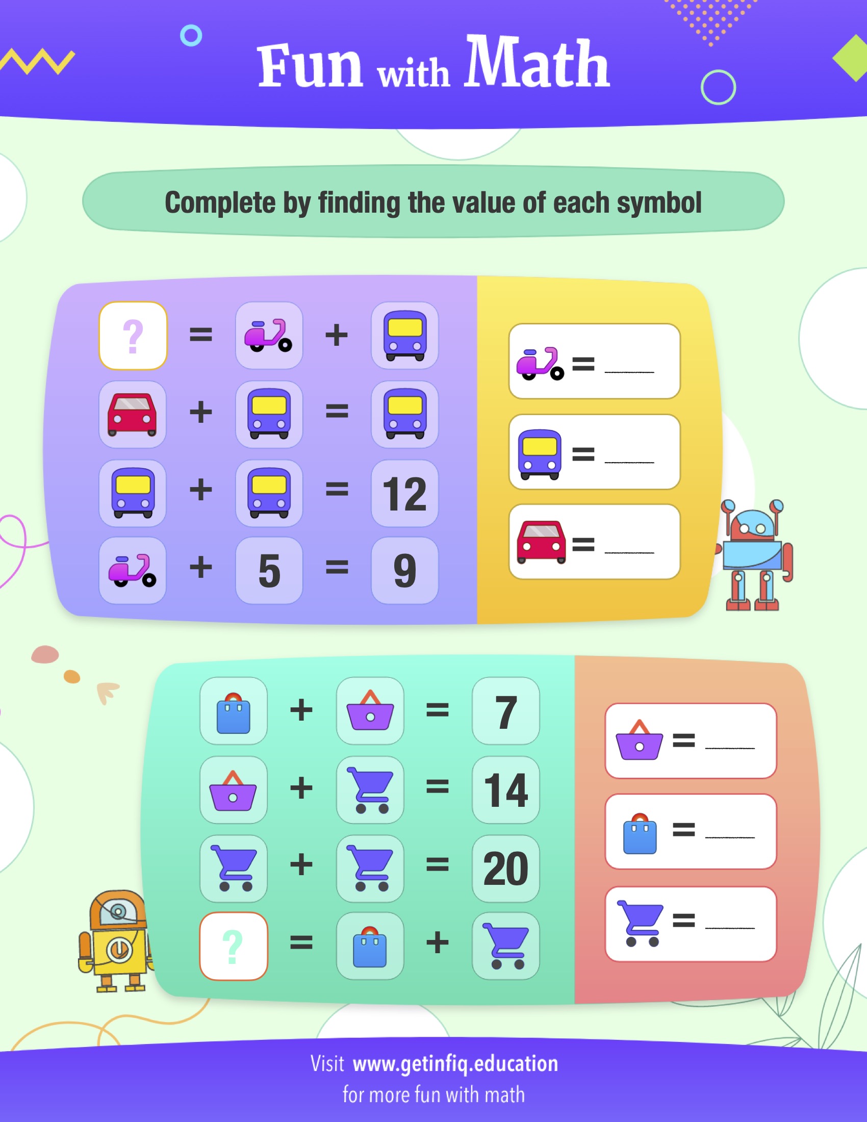 Grade 1 Math Addition Puzzle