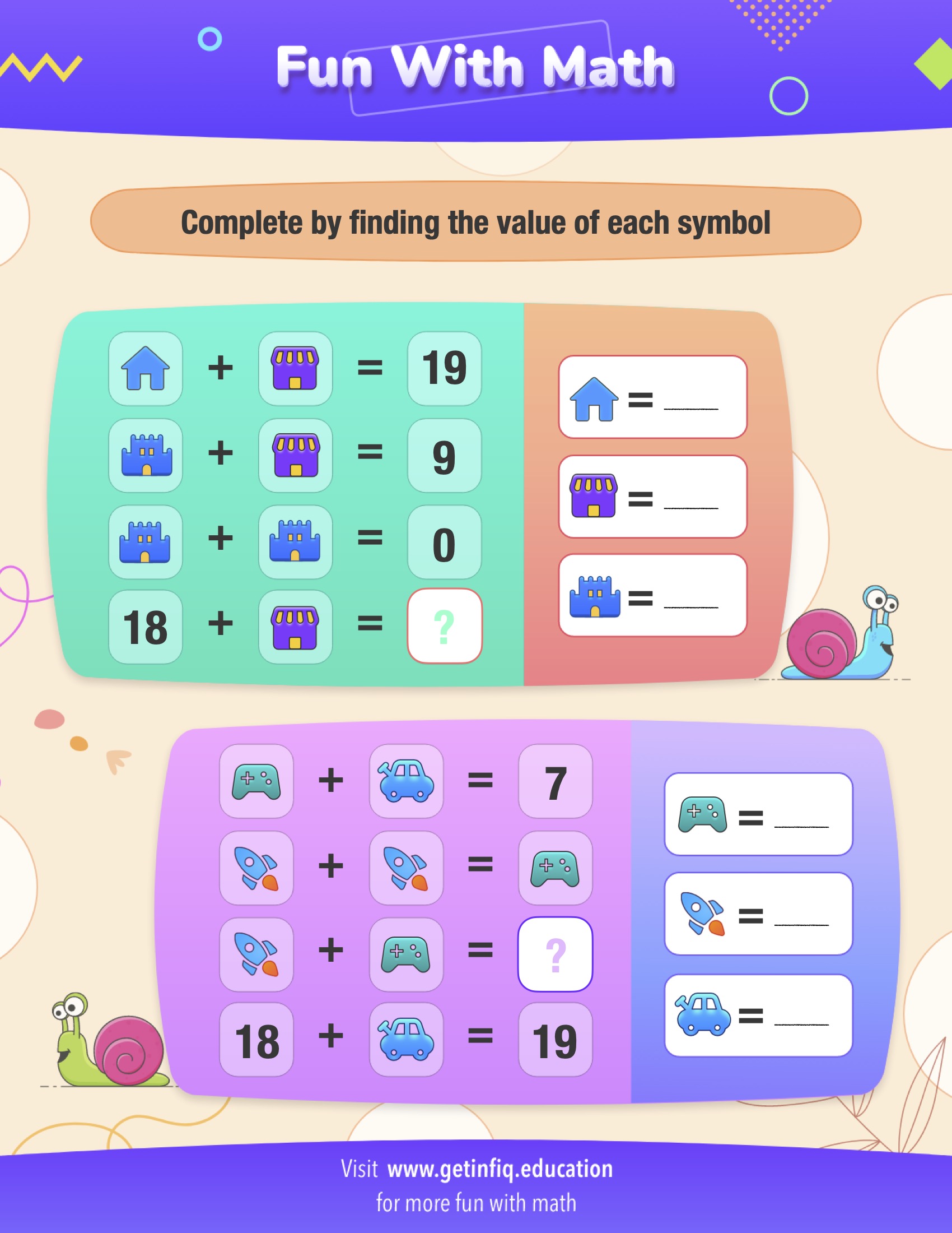 Grade 1 Math Addition Puzzle