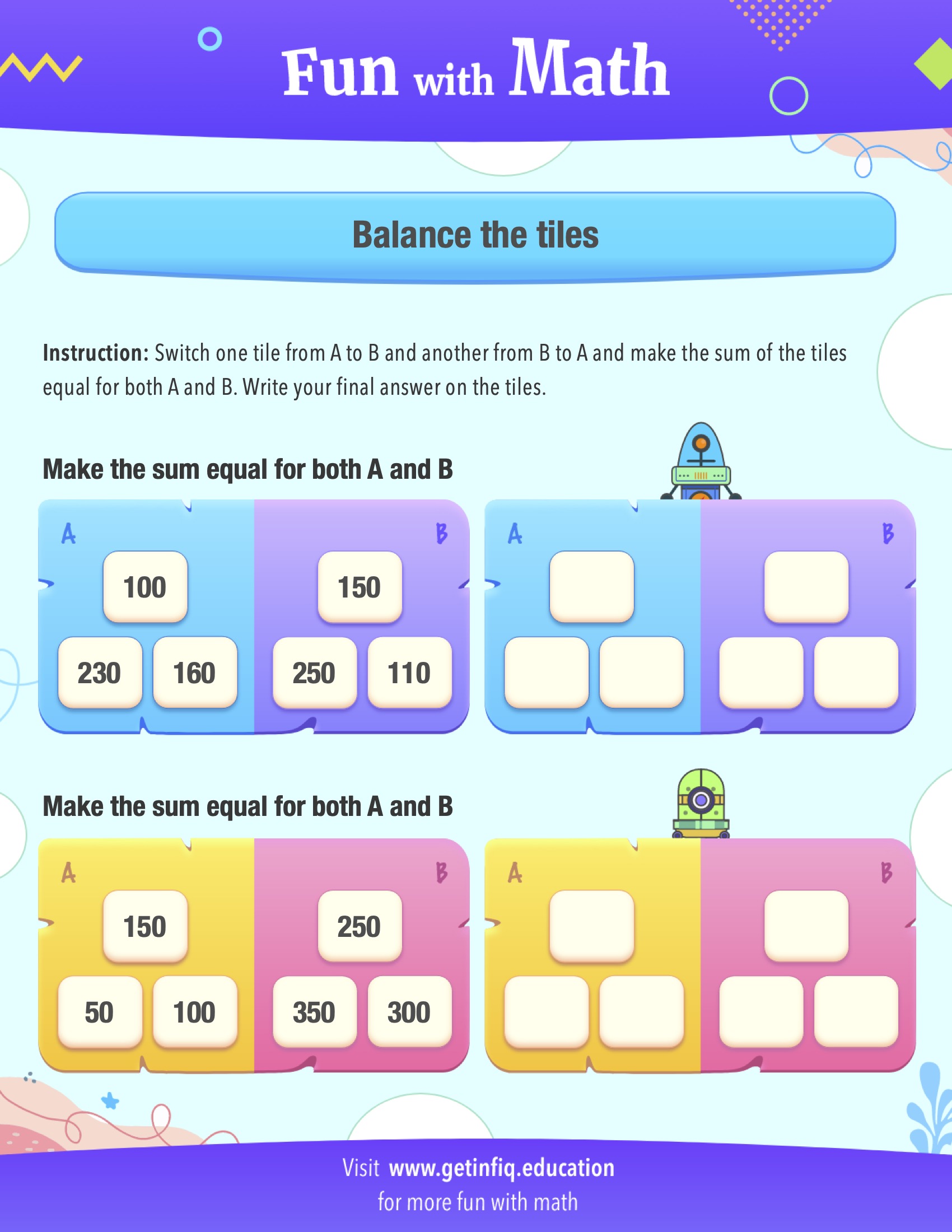 Grade 3 Math Puzzle - Balancing Sum 